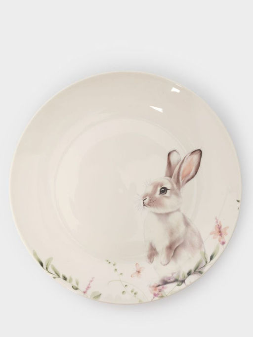 Тарелка закусочная, 20 см, фарфор N, белая, Кролик в цветах, Bunny - Anna lafarg фото 3