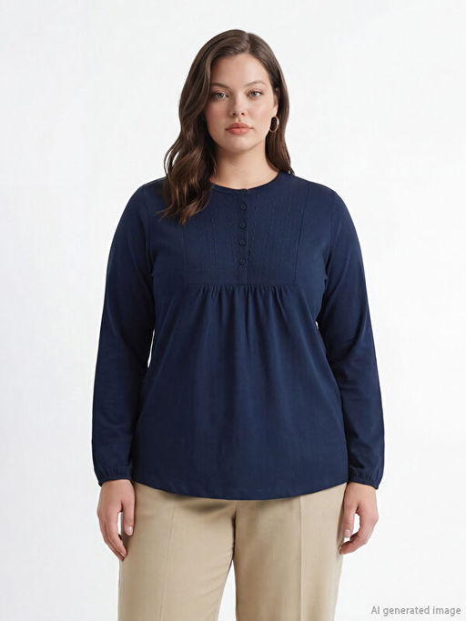 Bisiklet Yaka Nak??l? Bluz