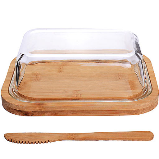 30669 Масленка стекло-бамбук с ножом МВ (х24) - Mayer&boch фото 2