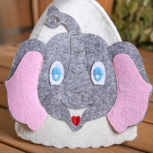 Шапка для бани с детской аппликацией Слонёнок войлок - Simaland фото 4