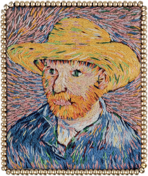 Набор для вышивания PANNA Живая картина MET-JK-2260 Брошь. Автопортрет в соломенной шляпе 5 х 6 см