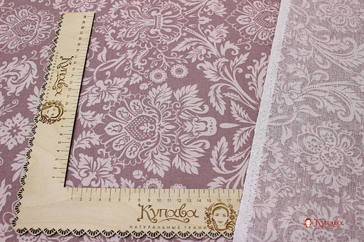 Поплин Коллекция Набивной жаккард цв.розово-сиреневый флер/бл.розовый, ш.2.2м, хл-100%, 110гр/м.кв - Купава фото 2