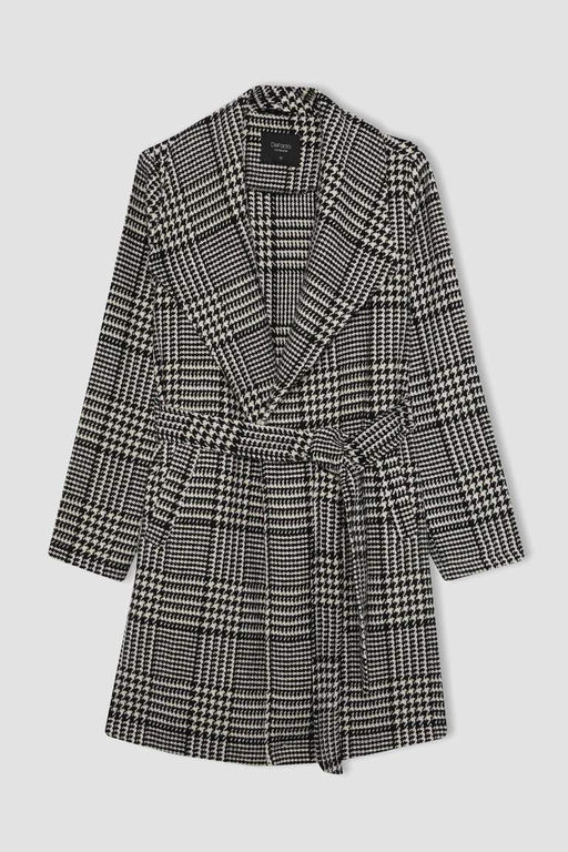 Пальто каше стандартного кроя с клетчатым узором - Defacto фото 7