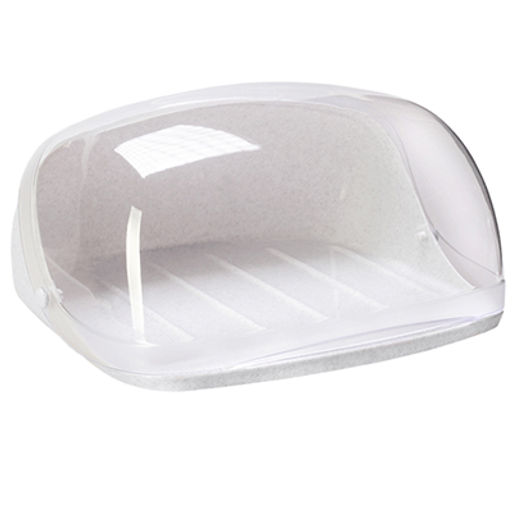 Хлебница пластмассовая Идея 31,5x15x25см, прозрачная крышка, мраморный (Россия)