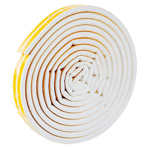 Уплотнитель резин.самокл.D-проф. белый 9х8ммх12м