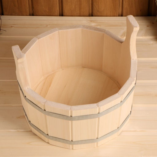 Шайка - таз для бани и сауны, 5 л, липа, нержавеющий обруч, «Добропаровъ»