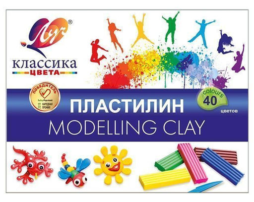 Пластилин Луч КЛАССИКА 40 цв. 800 г ассорти со стеком
