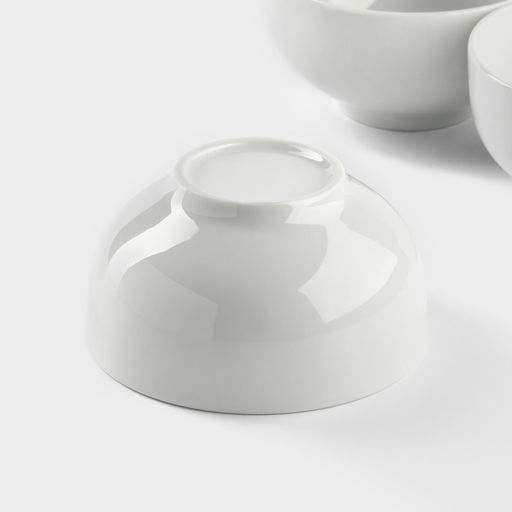 Набор фарфоровых пиал «Бельё», 500 мл, 4 шт., цвет белый