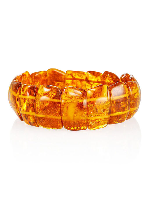 Оригинальный браслет из натурального цельного янтаря Помпеи