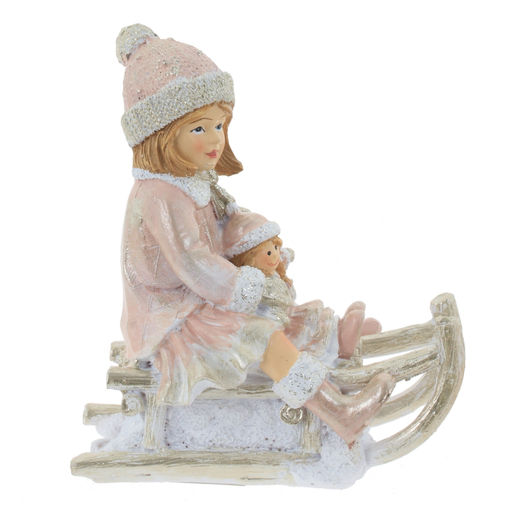 Фигурка декоративная "Ребёнок на санках", 2 в., L9 W5,5 H10,5 см, 2в.