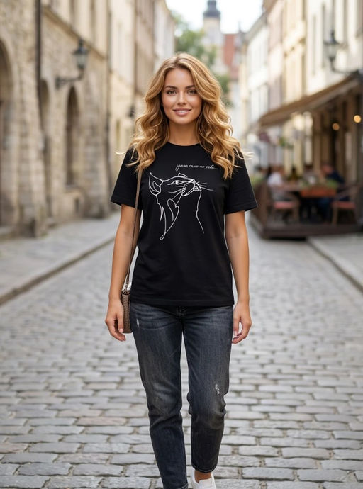 K13541 Футболка OVER SIZE (хлопок) ЧЕРНЫЙ