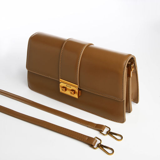 Сумка женская мессенджер TEXTURA на клапане, 26×8.5×14 см, светло-коричневая