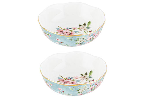 Розетка д/варенья 2 пр. 9,5*9,5*3 см 120 мл Яблоневый цвет на голубом NEW BONE CHINA - Elan gallery фото 6