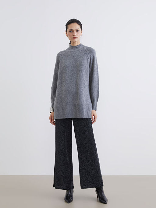 Beli Lastikli Parlak G?r?n?ml? Kad?n Pantolon