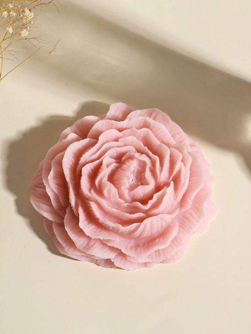 Свеча интерьерная "Бутон пиона" пыльная роза 16х14х4 см