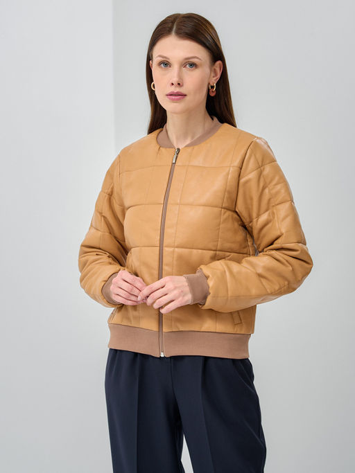 Бомбер стеганый из эко-кожи - Tantino фото 4