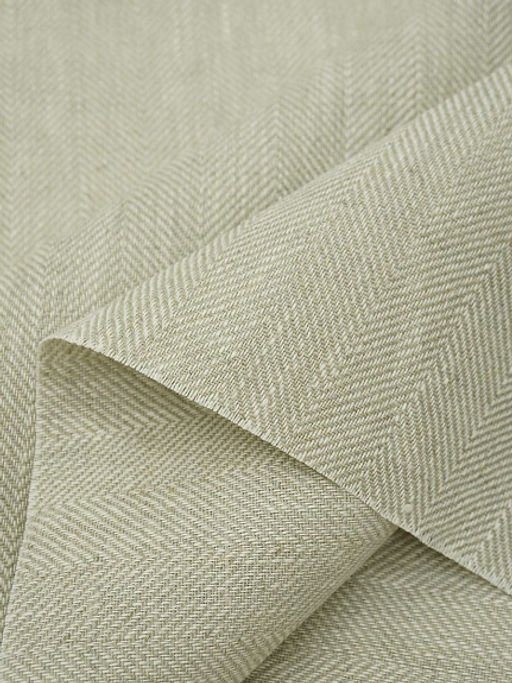 Льняной жаккард Елочка цв.натуральный, ш.1.5 м, лен-100%, 280гр/м.кв - Купава фото 2