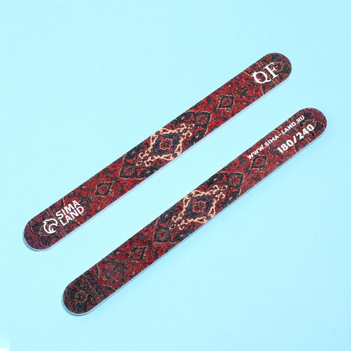 Цена за 3 шт. Пилка для ногтей «Ковёр», прямая, 180/240 грит, 18 см, разноцветная