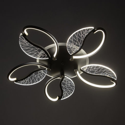 Люстра потолочная BayerLux «Астрид», 5хLED, 110 Вт, 3000-6000К, RGB, черный, 65×65×8 см