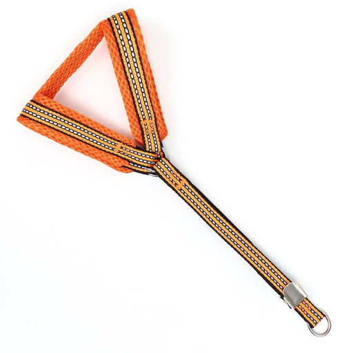 Шлейка супермягкая со светоотражающей прошивкой, размер М, обхват 32-63 см, оранжевая - Пижон фото 7