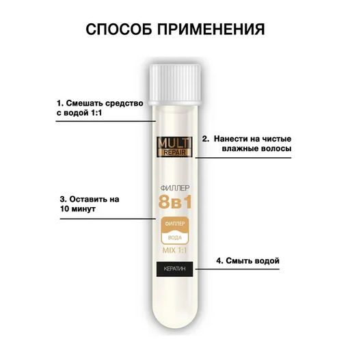 Ф-793 Филлер восстановление структур волос 8 в 1( 6х12 мл)./12