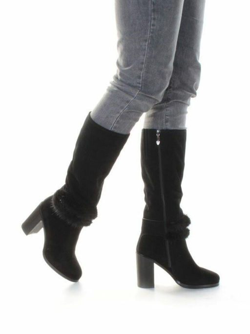 1686-1461MB-1 BLACK Сапоги зимние женские (натуральная замша, натуральный мех (еврозима)) - No name фото 3