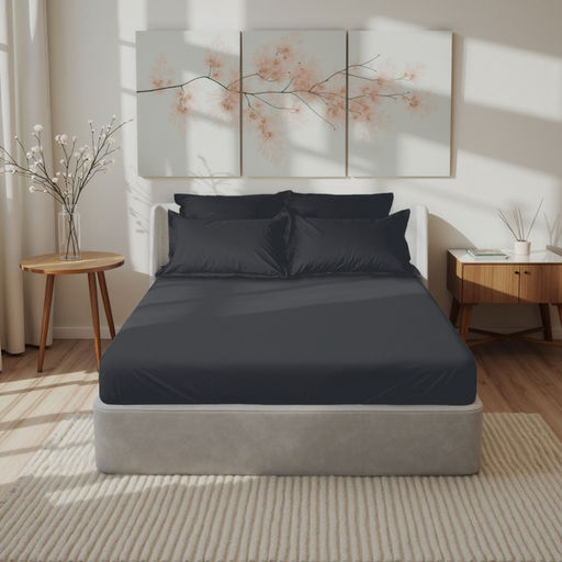 Простыня на резинке Этель Сarbon 140*200+30 см , 100% хлопок, перкаль (300 нитей)  фото 6