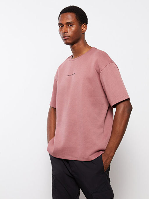 Bisiklet Yaka K?sa Kollu Bask?l? Erkek Sweatshirt - Waikiki фото 2