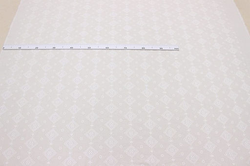 Шитье Ажурные ромбики цв.молочно-белый, ш.1.4м, батист, хлопок-100%, 80гр/м.кв - Купава фото 3