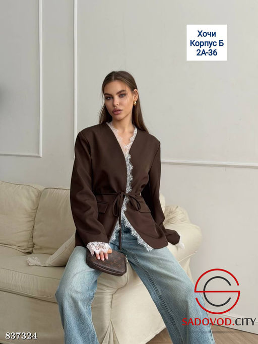 Пиджак женский с гипюром - Bruno фото 4