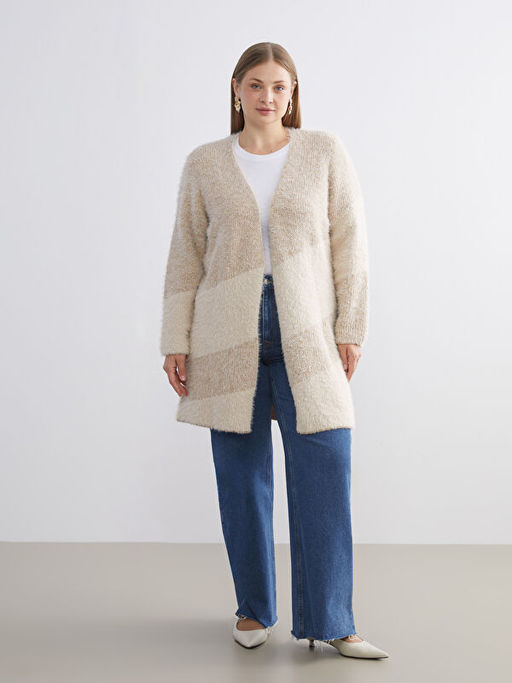 ?al Yaka Renk Bloklu Kad?n Triko H?rka