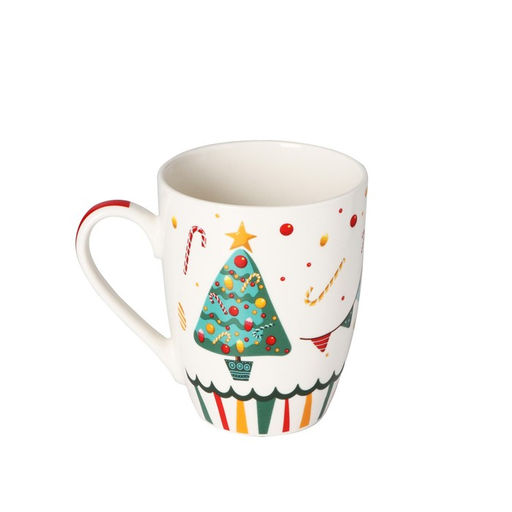 Кружка фарфоровая в подарочной упаковке Доляна Новый год. Ёлочка, 350 мл, цвет белый  фото 2