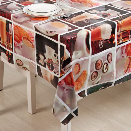 Клеёнка на стол Доляна, ширина 137 см, толщина 0.07 мм, рулон 30 м