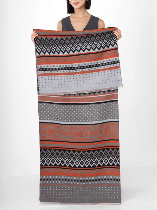 в составе ШЕРСТЬ и КАШЕМИР Большой, мягкий, теплый однотонный двусторонний палантин. - Tantino фото 2