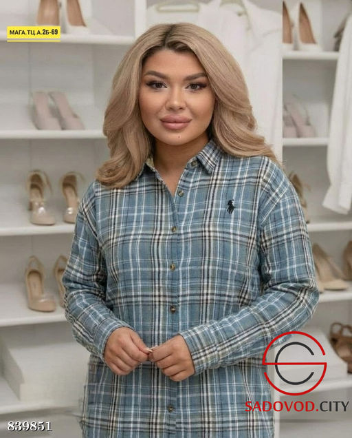 Рубашка женская в клетку - Bruno фото 4