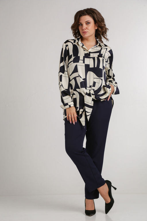 Костюм AMORI 8026 тёмно-синий/молочно-синий  фото 3