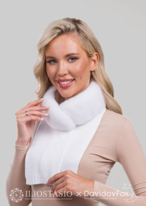 Шарф-воротник норка белый