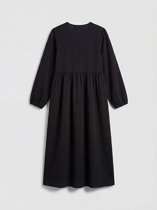 Bisiklet Yaka B?zg?l? M?slin Elbise