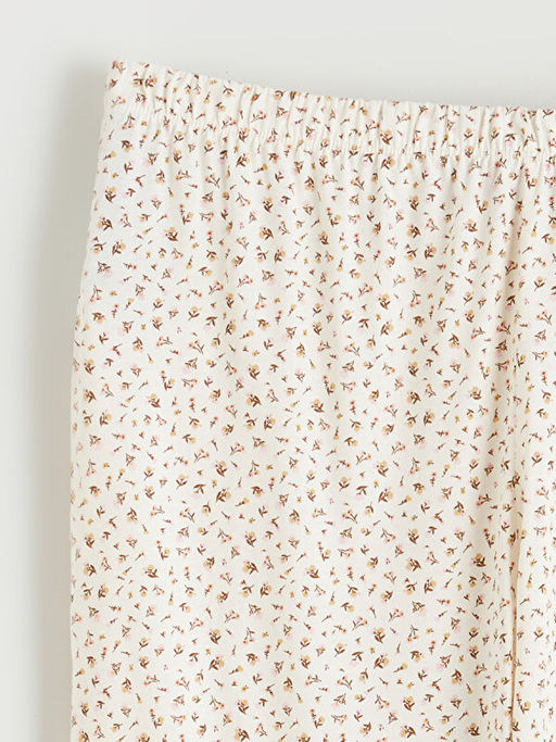 Beli Lastikli ?i?ekli Kad?n Pijama Alt?