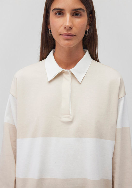 Cizgili Polo Tisort - Mavi фото 5