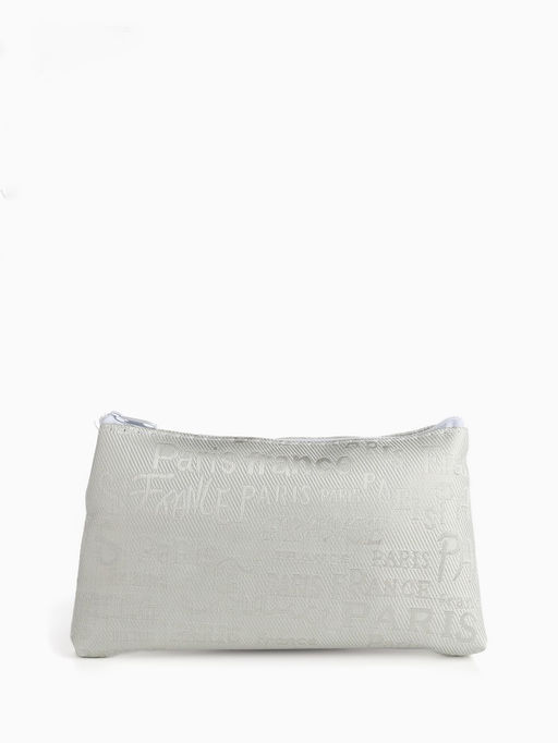 Набор простых косметичек 2 в 1 на молниях, с надписями, белый