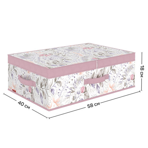 Короб стеллажный с двойной крышкой, 58*40*18 см, BOTANIC LILAC, шт - Valiant фото 2