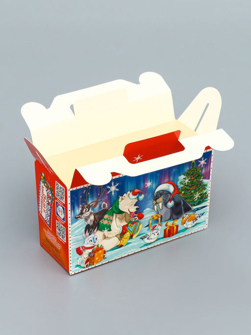Цена за 4 шт. Подарочная новогодняя коробка «Сияние праздника», подарочек малый 17.5×7×10.5 см