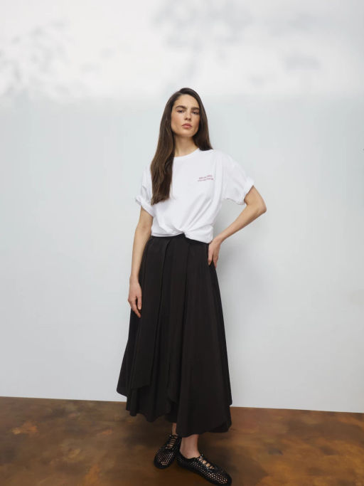 Футболка из хлопка с принтом / Zarina фото 3