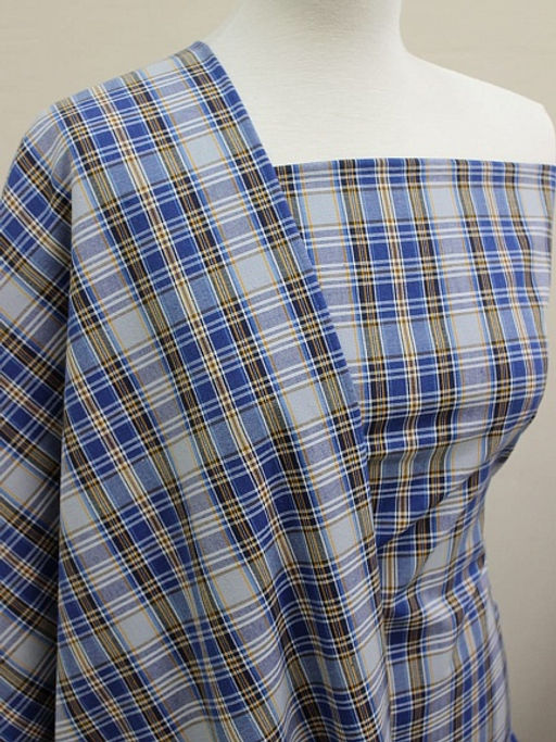 Пестрядь Сине-оранжевая клетка, ш.1.5м, хлопок-100%, 150гр/м.кв - Купава фото 3