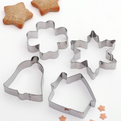 Набор форм для вырезания печенья Доляна Снежинка. Домик. Колокольчик. Клевер, 4 шт.