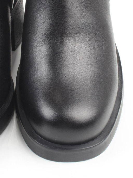 01-M43-6 BLACK Ботинки демисезонные женские (натуральная кожа, байка)