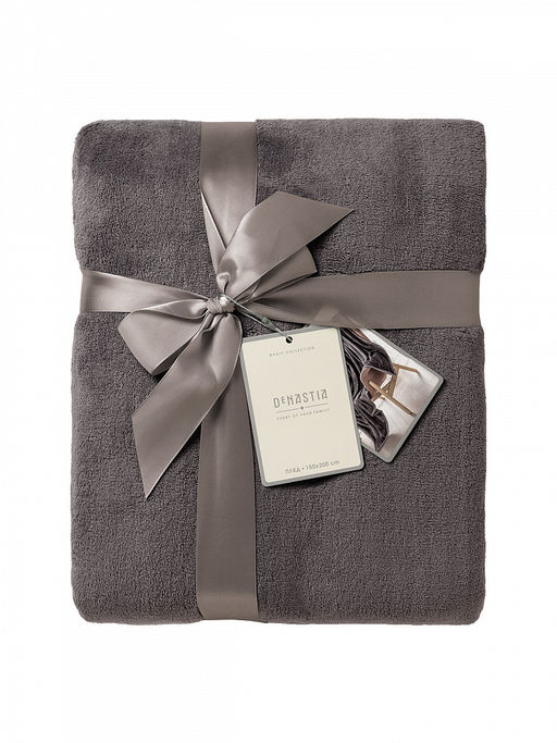 Плед плюшевый 150x200 темно-серый