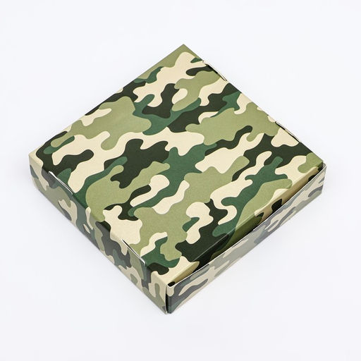 Цена за 3 шт. Коробка сборная с окном, Камуфляж, 11.5?11.5?3 см