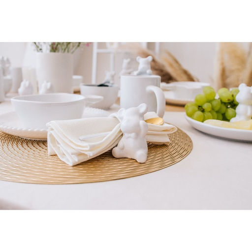 Набор колец для салфеток Доляна Стильный мишка, 2 предмета 9.6?4.8?7.2 см, белый